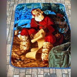 Festive Santa Claus Holiday Blanket